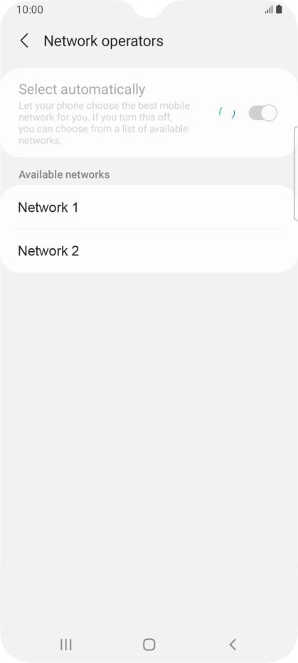 Press the required network.