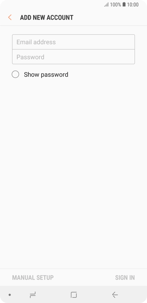 Press Email address and key in your email address.