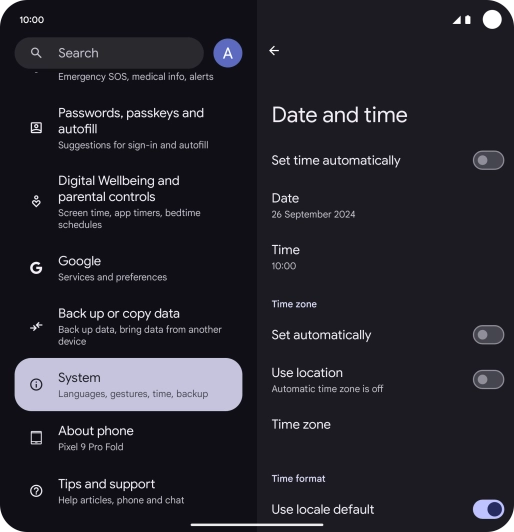 Press the indicator next to 