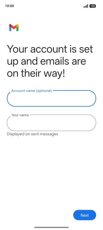 Press Your name and key in the required sender name.