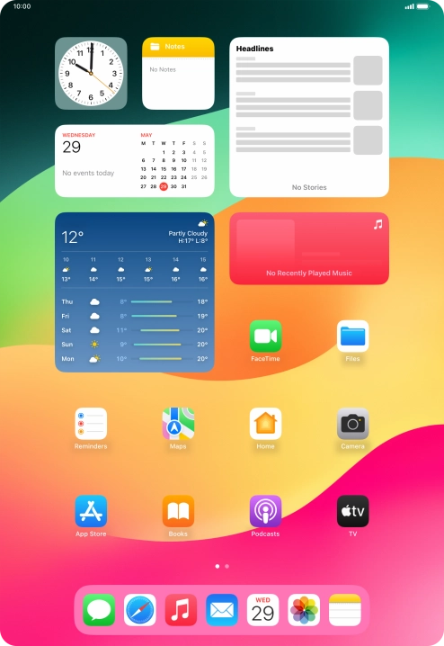 If you're using a Widget Stack: slide up or down on the stack to select the required widget.