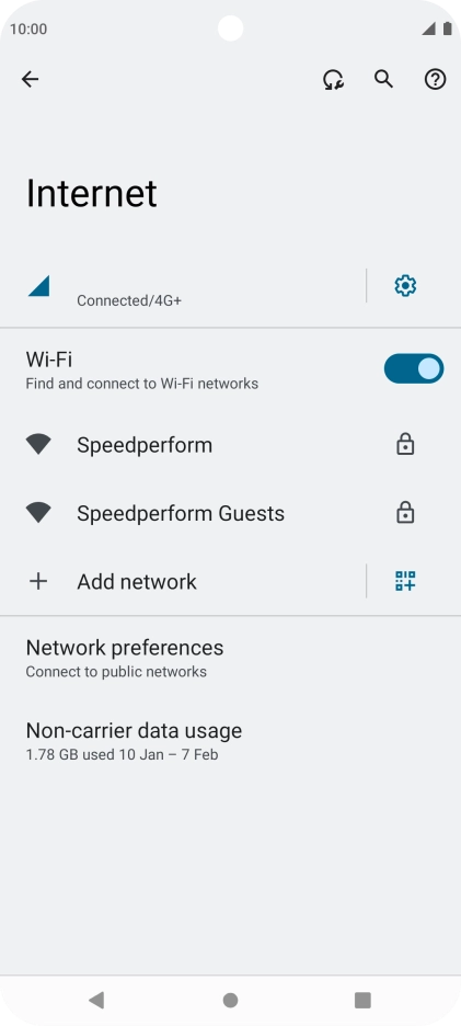 Press the required Wi-Fi network.