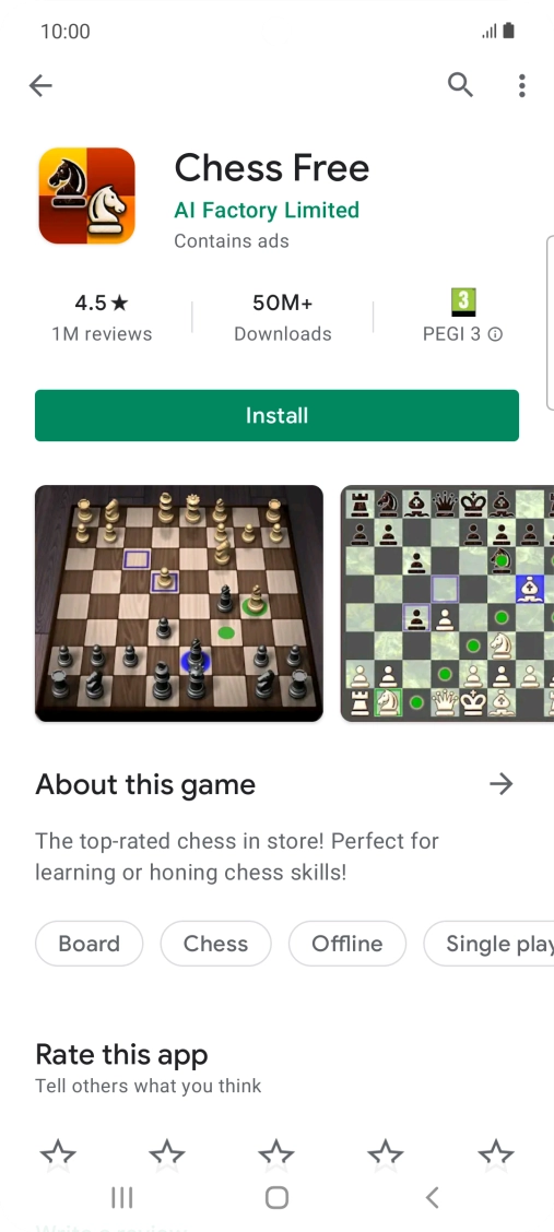 Press Install and follow the instructions on the screen to install the app.