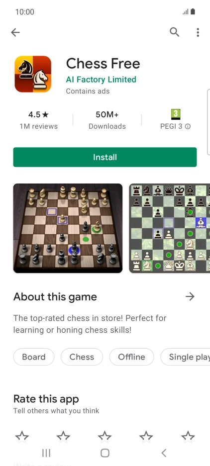 Press Install and follow the instructions on the screen to install the app.