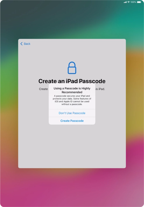 If you turn off the function, press Don't Use Passcode.