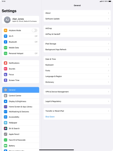 Press Personal Hotspot.