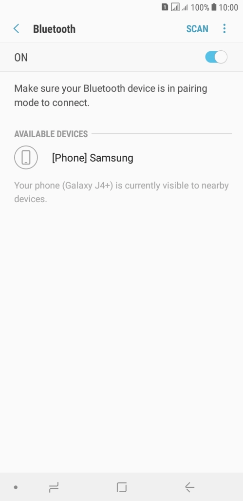 Press the required Bluetooth device and follow the instructions on the screen to pair the device with your phone.