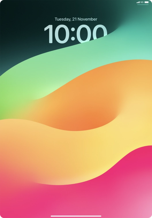 Press and hold anywhere on the lock screen.