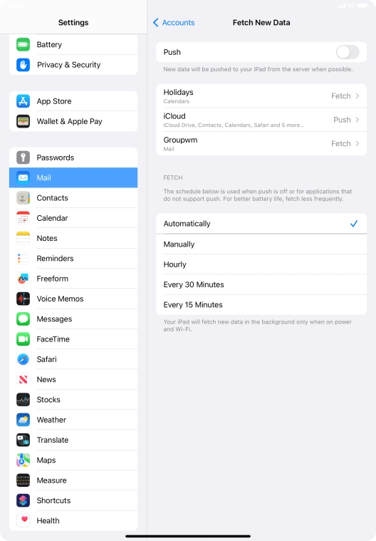 If you turn off the function, press the required setting.