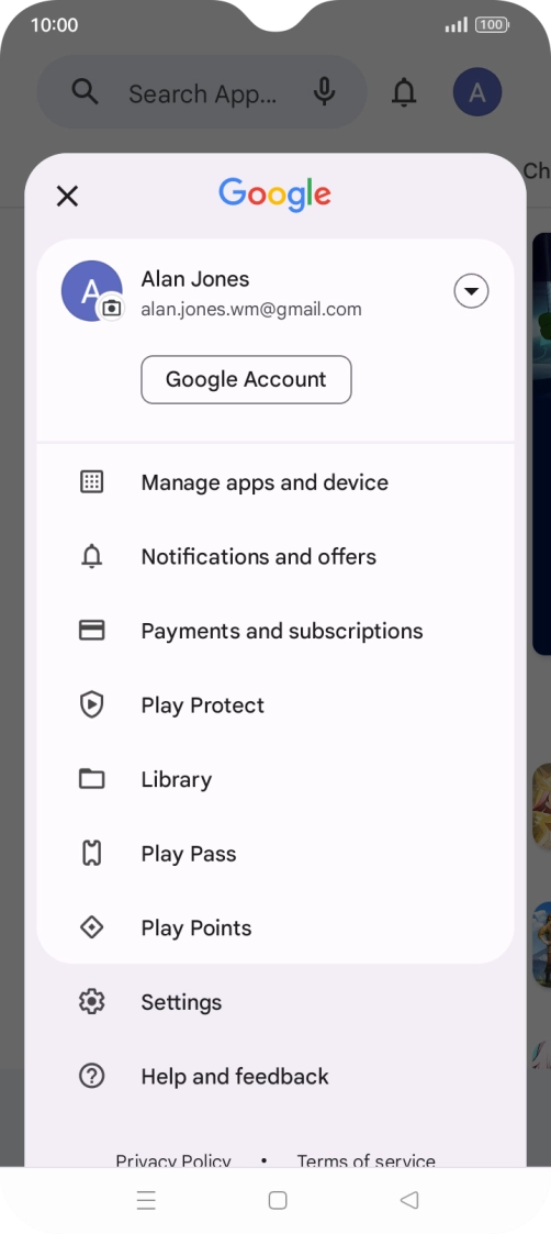 Press Manage apps and device.