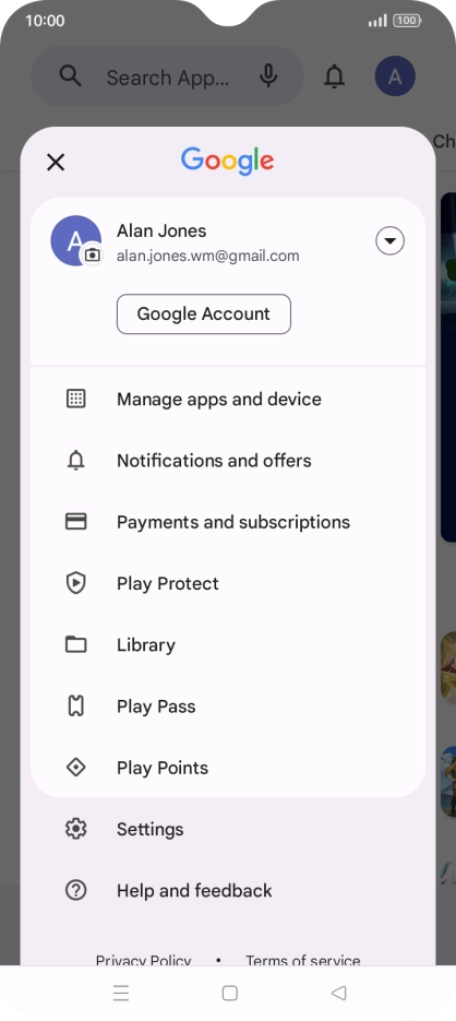 Press Manage apps and device.
