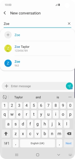 Press the required contact.