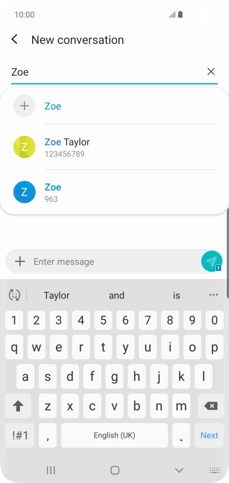 Press the required contact.