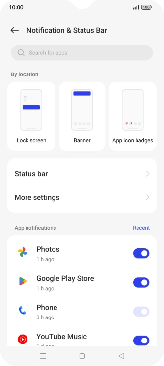 Press the drop down list next to 