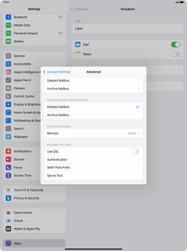 Press the indicator next to 