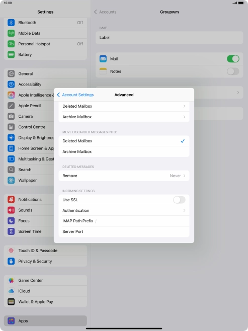 Press the indicator next to 