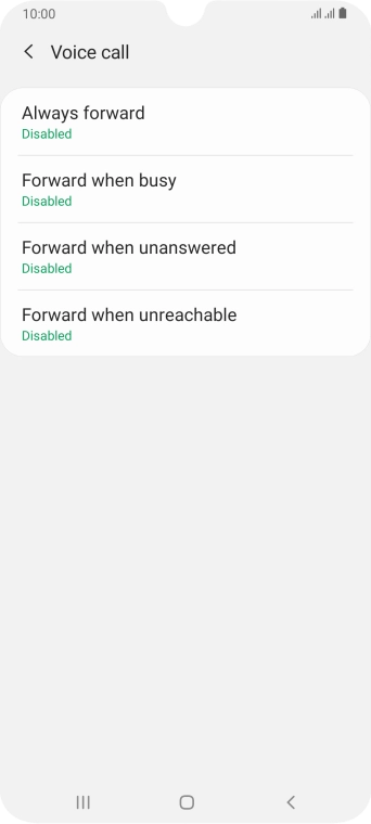 Press the required divert type.