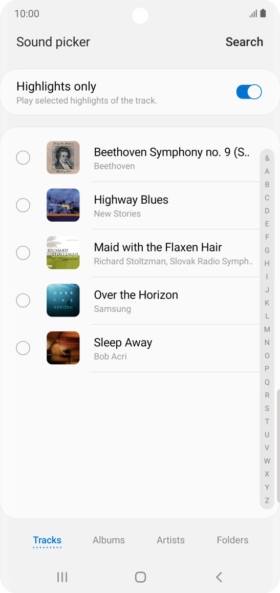 Press the required ring tones to hear them.