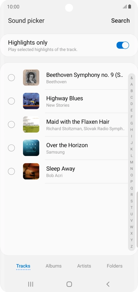 Press the required ring tones to hear them.