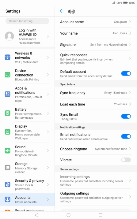 Press Account name and key in the required name.