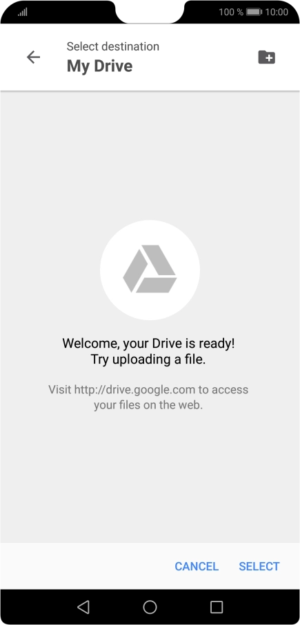 To create a new folder, press the new folder icon and follow the instructions on the screen to create a new folder.