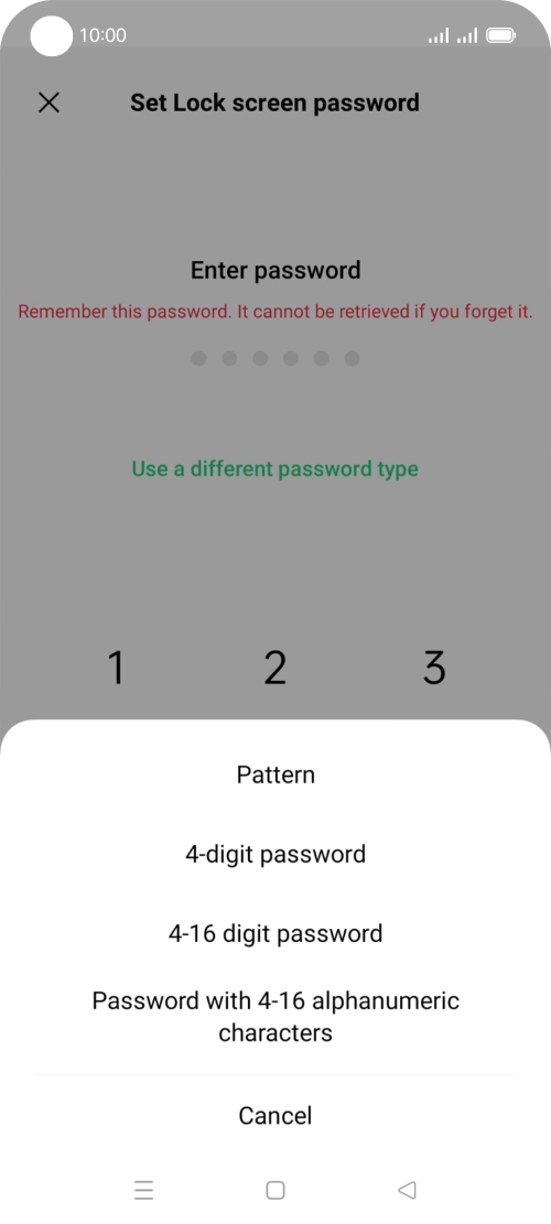Press the required phone lock code and follow the instructions on the screen to create an additional phone lock code.