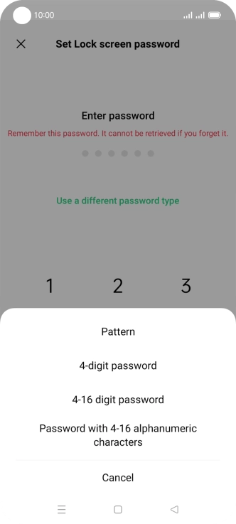 Press the required phone lock code and follow the instructions on the screen to create an additional phone lock code.