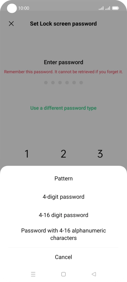 Press the required phone lock code and follow the instructions on the screen to create an additional phone lock code.