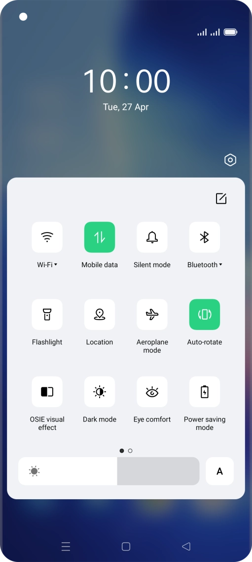 Press the settings icon.