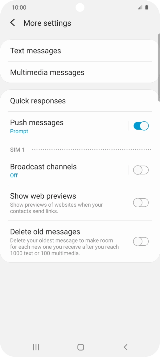 Press Text messages.