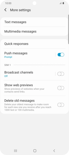 Press Text messages.