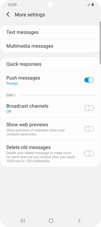 Press Text messages.