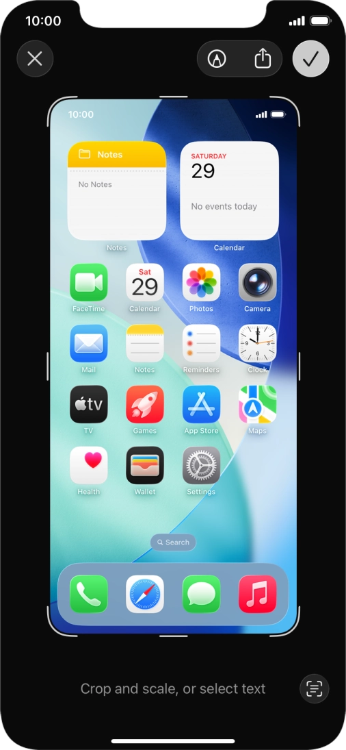 Follow the instructions on the screen to edit and save your screenshot.