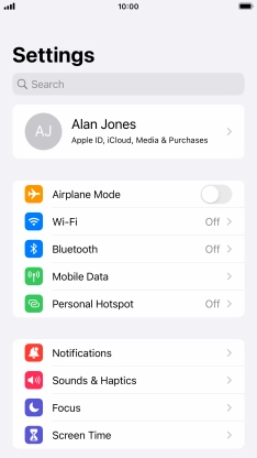 Press Personal Hotspot.