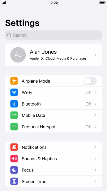 Press Personal Hotspot.