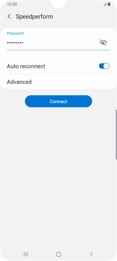 Key in the password for the Wi-Fi network and press Connect.