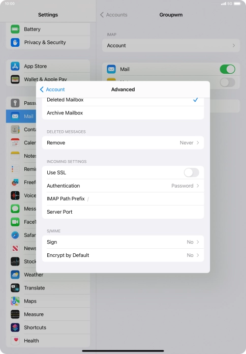 Press the indicator next to 