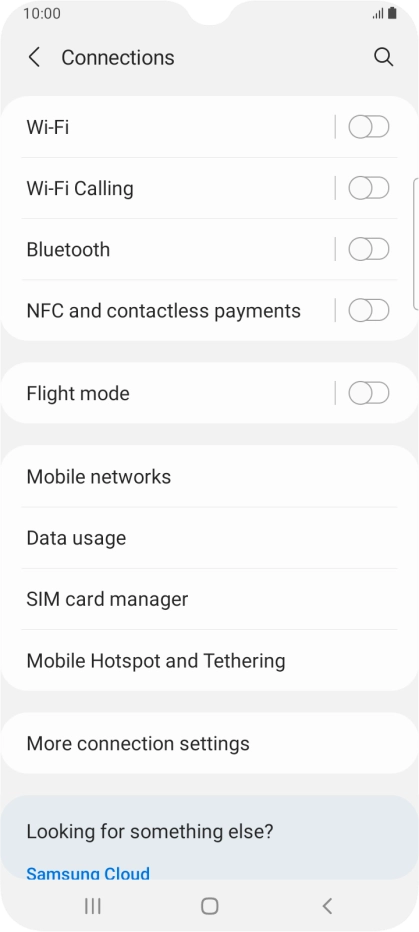 Press Mobile networks.