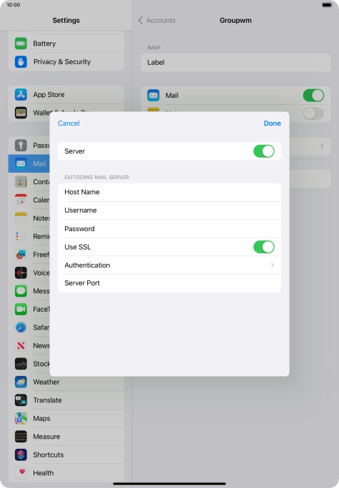 Press Authentication.