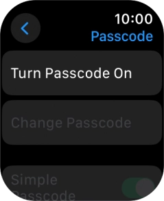 Press Turn Passcode On and key in a lock code of your own choice twice.