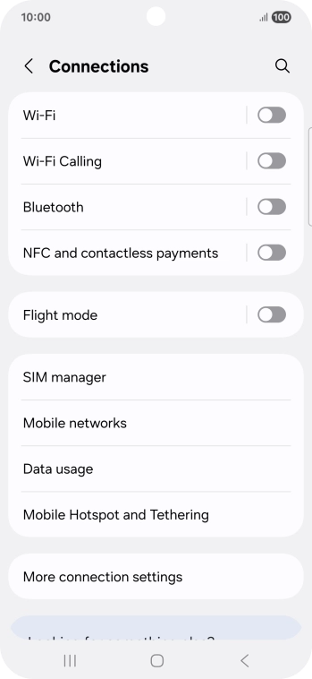 Press Mobile Hotspot and Tethering.