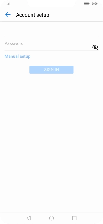 Press Password and key in the password for your email account.