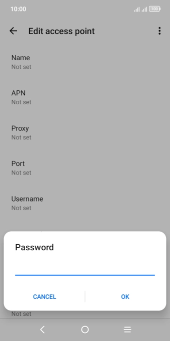 Key in secure and press OK.