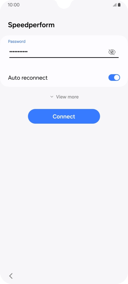 Key in the password for the Wi-Fi network and press Connect.