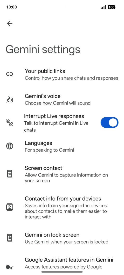 Follow the instructions on the screen to select the required settings.
