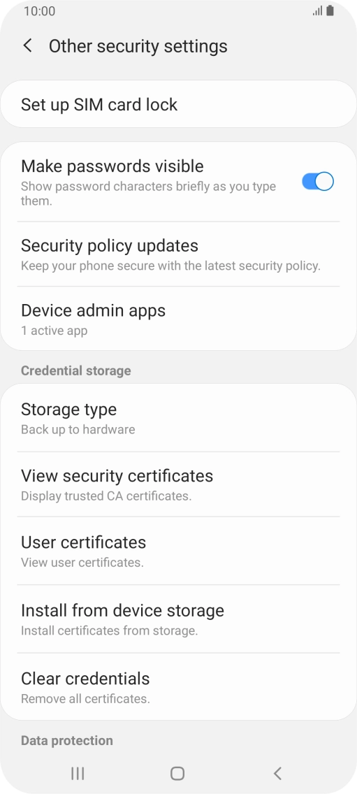 Press Set up SIM card lock.