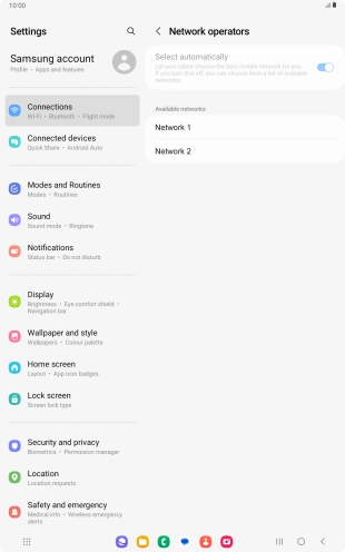 Press the required network.