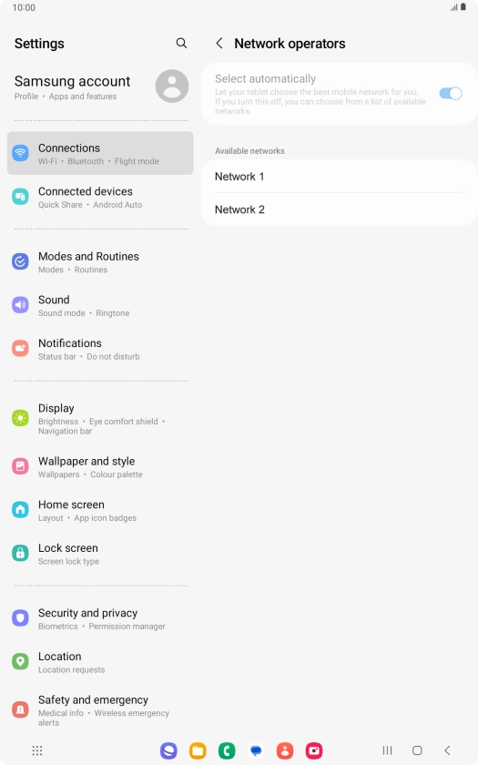 Press the required network.