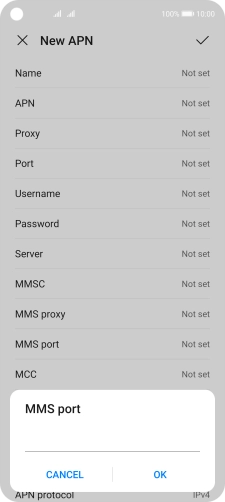 Key in 8080 and press OK.