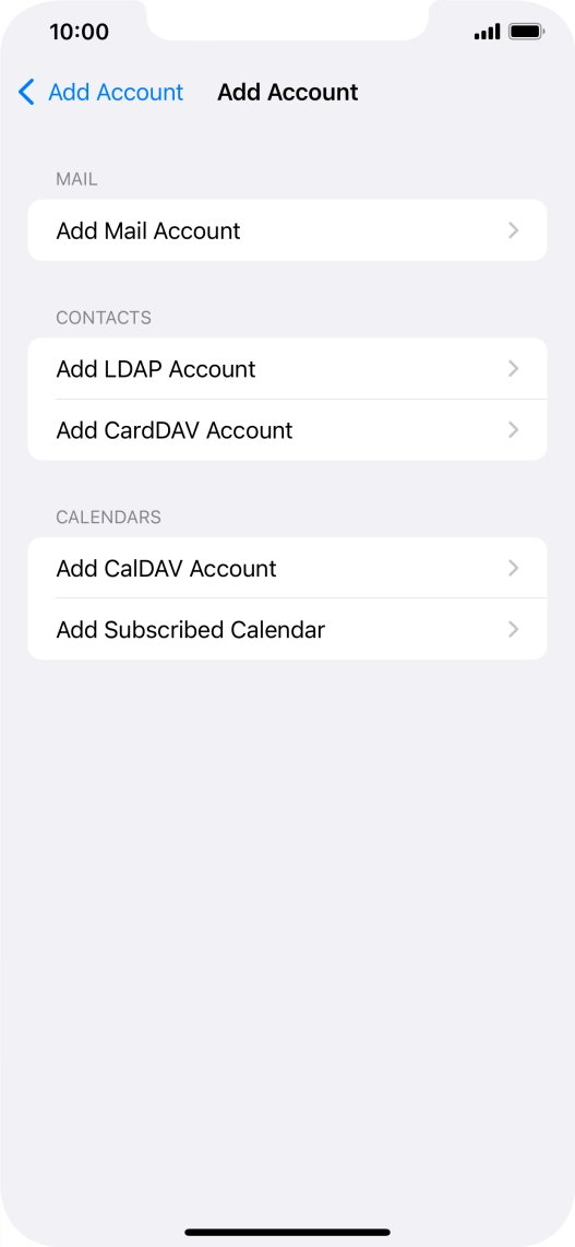 Press Add Mail Account.